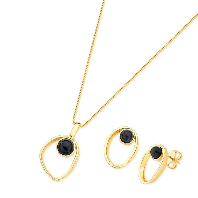CONJUNTO DESIGN ELEGANTE DOURADO