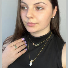 CONJUNTO ZEN DETALHE DOURADO QUATRO PEDRAS