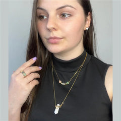 CONJUNTO ZEN DETALHE DOURADO QUATRO PEDRAS
