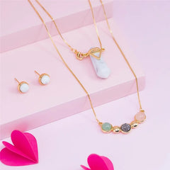 CONJUNTO ZEN DETALHE DOURADO QUATRO PEDRAS