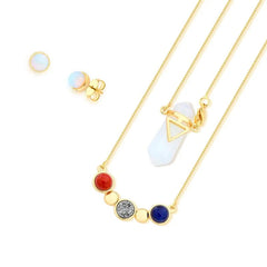 CONJUNTO ZEN DETALHE DOURADO QUATRO PEDRAS
