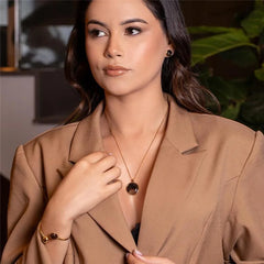 CONJUNTO CLASSIC DOURADO COM PEDRA CABOCHÃO