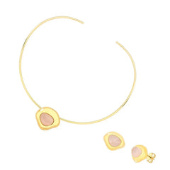 CONJUNTO CURVAS DOURADO COM ARO FINO