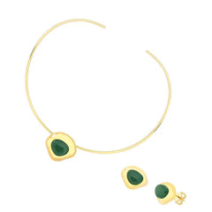 CONJUNTO CURVAS DOURADO COM ARO FINO