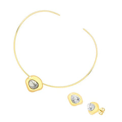 CONJUNTO CURVAS DOURADO COM ARO FINO