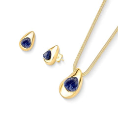 CONJUNTO FORMATO GOTA NEW PEDRA DOURADO