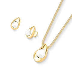 CONJUNTO FORMATO GOTA NEW PEDRA DOURADO