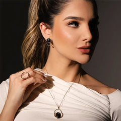 CONJUNTO DOURADO HEMATITA FORMAS ORGÂNICAS