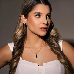 CONJUNTO DOURADO HEMATITA GOTA ALONGADA