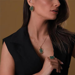 CONJUNTO DOURADO GEOMÉTRICO ESSENCIAL