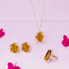 CONJUNTO DOURADO GEOMÉTRICO ESSENCIAL