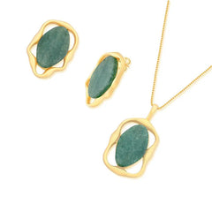 CONJUNTO DOURADO GEOMÉTRICO ESSENCIAL
