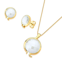 CONJUNTO FACETADO PEROLADO DOURADO PERFECT