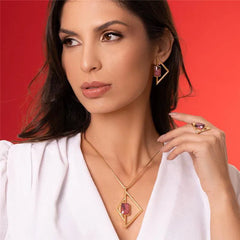 CONJUNTO DOURADO RADIANTE ARO COM PINGENTE