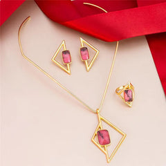 CONJUNTO DOURADO RADIANTE ARO COM PINGENTE
