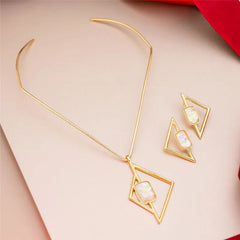 CONJUNTO DOURADO RADIANTE ARO COM PINGENTE