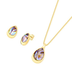 CONJUNTO DOURADO PEDRAS CONCHAS FACETADAS