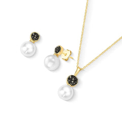 CONJUNTO DOURADO PÉROLA COM DETALHES FRAGMENTADOS