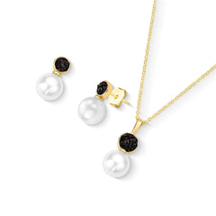 CONJUNTO DOURADO PÉROLA COM DETALHES FRAGMENTADOS