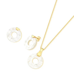 CONJUNTO DOURADO CIRCULO VAZADO MADRE MOSAICO