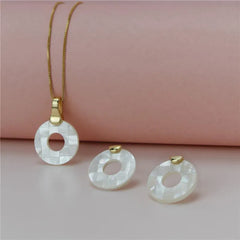 CONJUNTO DOURADO CIRCULO VAZADO MADRE MOSAICO