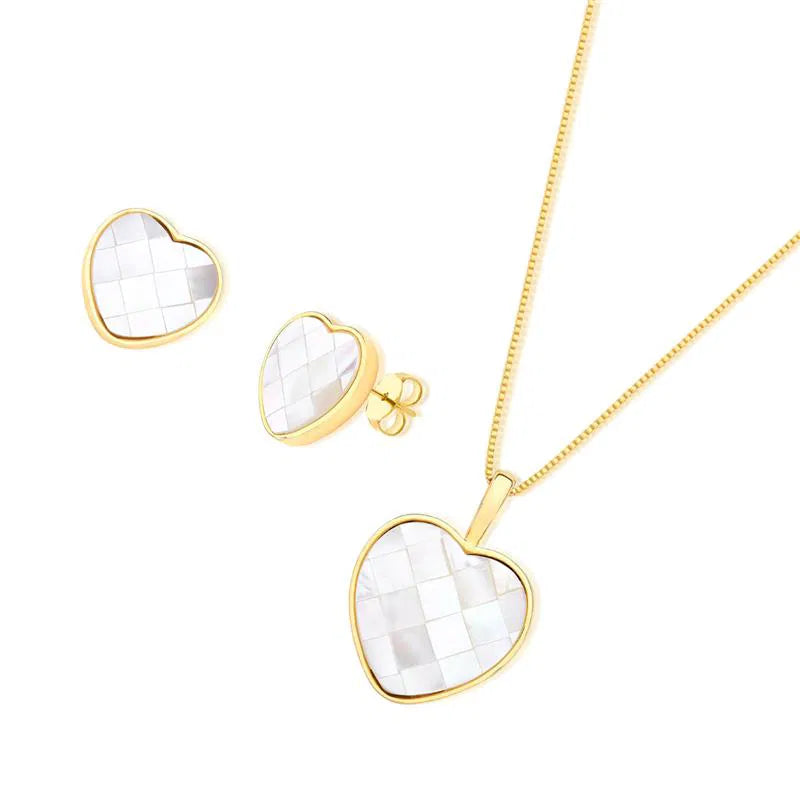 CONJUNTO DOURADO CORACAO MADRE MOSAICO