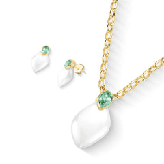 CONJUNTO AURA PORCELANA PEROLADA E PEDRA FRAGMENTADA