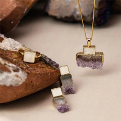 CONJUNTO ENCANTO SUBLIME GEODO NATURAL E FRAGMENTOS