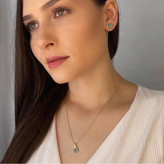 CONJUNTO DOURADO E RODIO BRANCO MINIMALISTA
