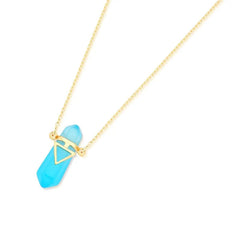 PINGENTE ZEN DETALHE DOURADO PEDRA NATURAL 3CM