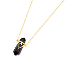 PINGENTE ZEN DETALHE DOURADO PEDRA NATURAL 3CM