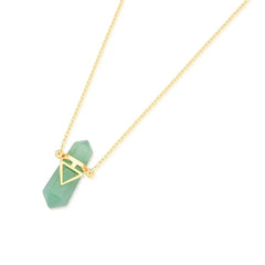 PINGENTE ZEN DETALHE DOURADO PEDRA NATURAL 3CM
