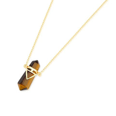 PINGENTE ZEN DETALHE DOURADO PEDRA NATURAL 3CM