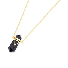 PINGENTE ZEN DETALHE DOURADO PEDRA NATURAL 3CM