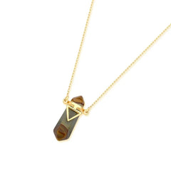 PINGENTE ZEN DETALHE DOURADO PEDRA NATURAL 3CM