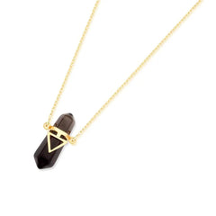 PINGENTE ZEN DETALHE DOURADO PEDRA NATURAL 3CM