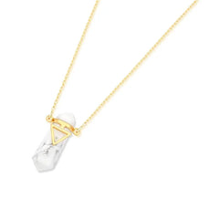 PINGENTE ZEN DETALHE DOURADO PEDRA NATURAL 3CM