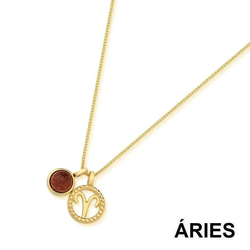 KIT PINGENTE SIGNO ÁRIES DOURADO
