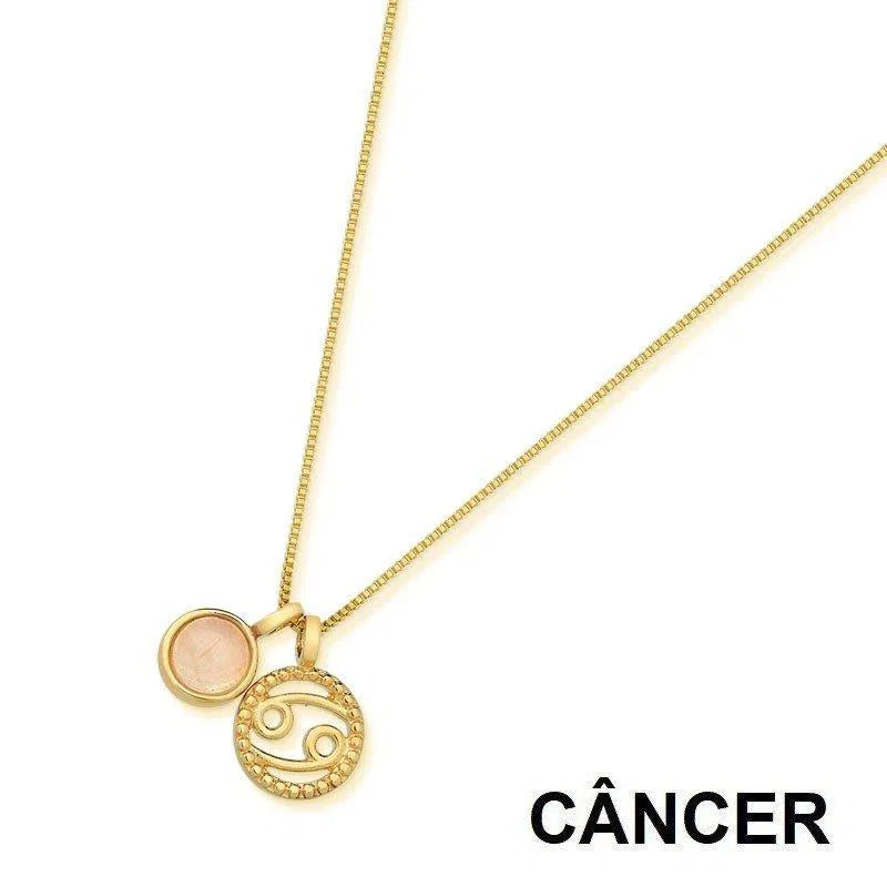 KIT PINGENTE SIGNO CÂNCER DOURADO
