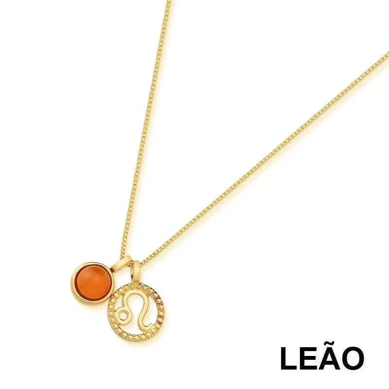 KIT PINGENTE SIGNO LEÃO DOURADO