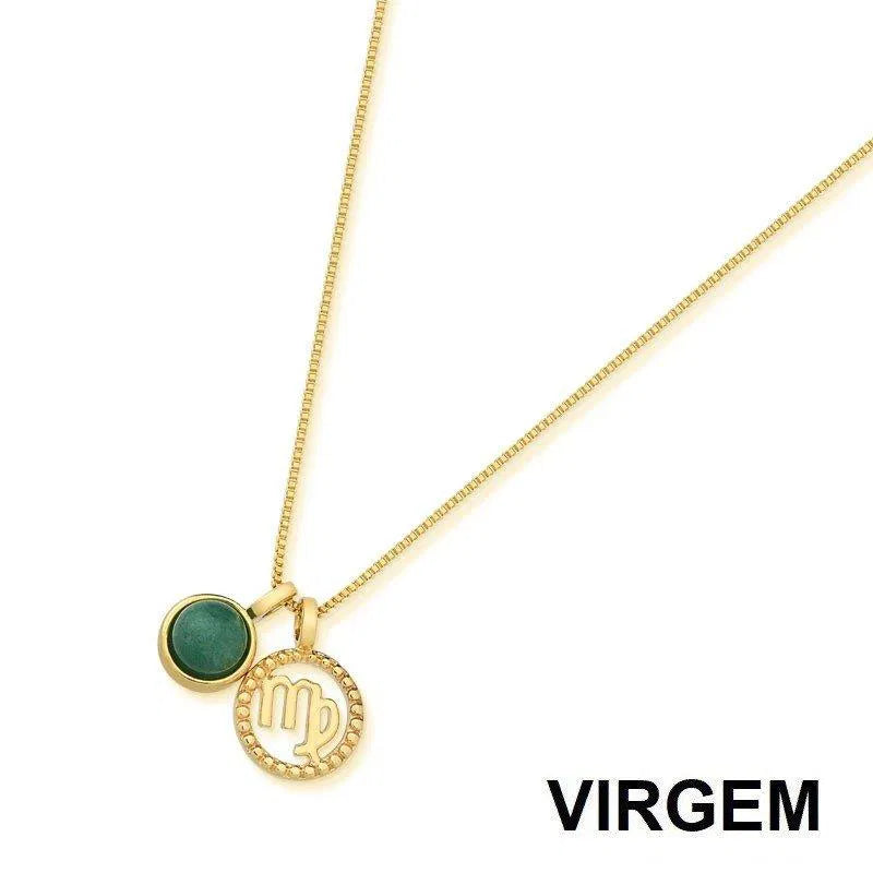 KIT PINGENTE SIGNO VIRGEM DOURADO
