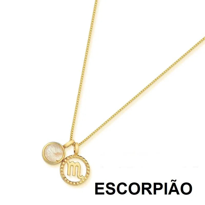 KIT PINGENTE SIGNO ESCORPIÃO DOURADO