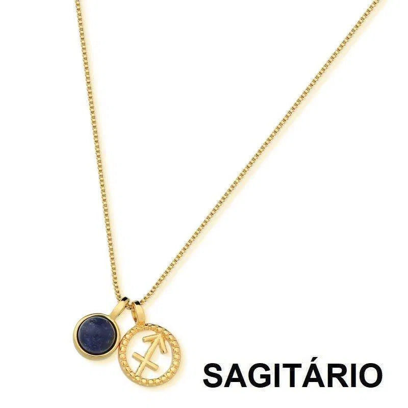 KIT PINGENTE SIGNO SAGITÁRIO DOURADO