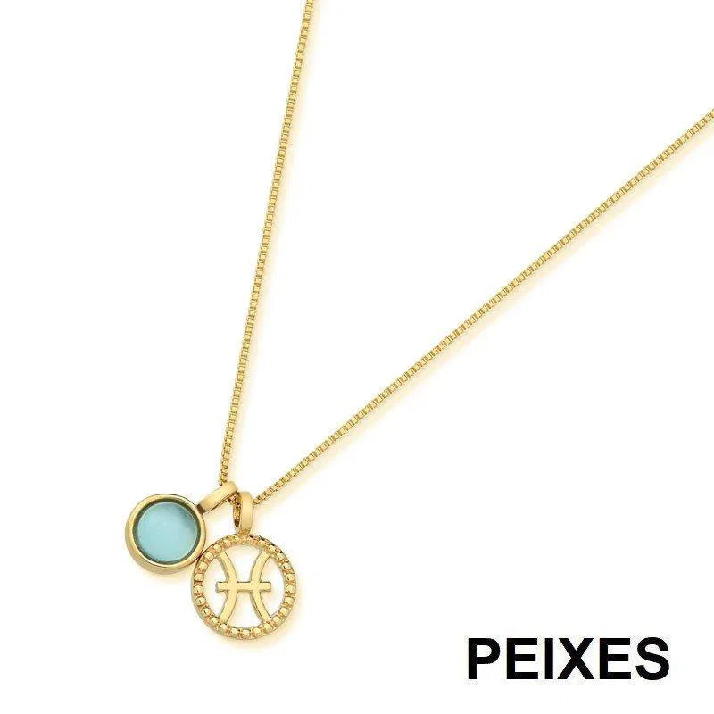 KIT PINGENTE SIGNO PEIXES DOURADO
