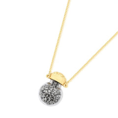 PINGENTE GARRAFINHA ZEN DOURADO COM PEDRINHAS