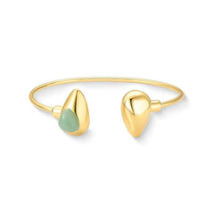 PULSEIRA PEDRA CABOCHÃO FORMATO GOTA DETALHES DOURADO