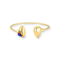PULSEIRA PEDRA CABOCHÃO FORMATO GOTA DETALHES DOURADO