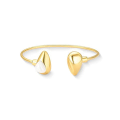 PULSEIRA PEDRA CABOCHÃO FORMATO GOTA DETALHES DOURADO