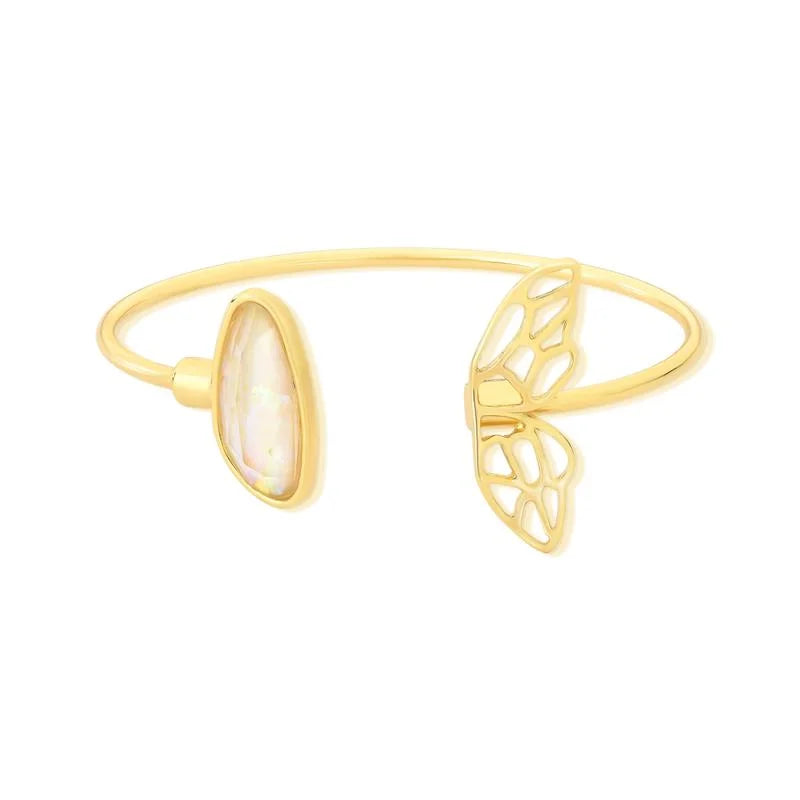 PULSEIRA FORMATO BORBOLETA GARDEN DOURADA PEDRA DO MAR