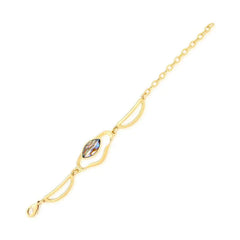 PULSEIRA DOURADA CONCHAS PEDRA FACETADA